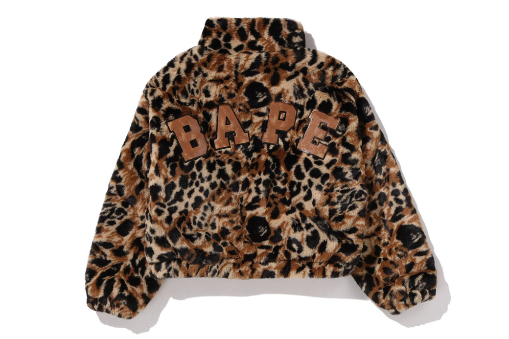 WILD LEOPARD PATTERN ONE POINT LONG FUR JACKET | bape.com