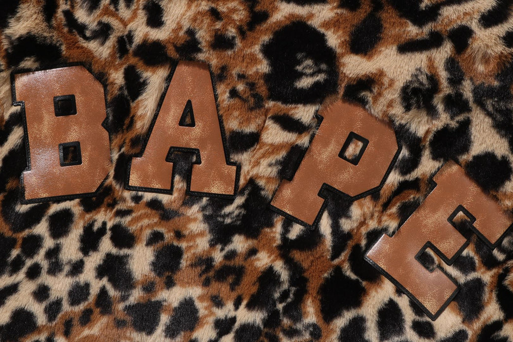 WILD LEOPARD PATTERN ONE POINT LONG FUR JACKET | bape.com