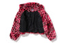 WILD LEOPARD PATTERN ONE POINT LONG FUR JACKET