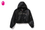 CAMO EMBOSSED WASHED RHINESTONE CROPPED JACKET