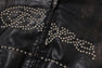 CAMO EMBOSSED WASHED RHINESTONE CROPPED JACKET