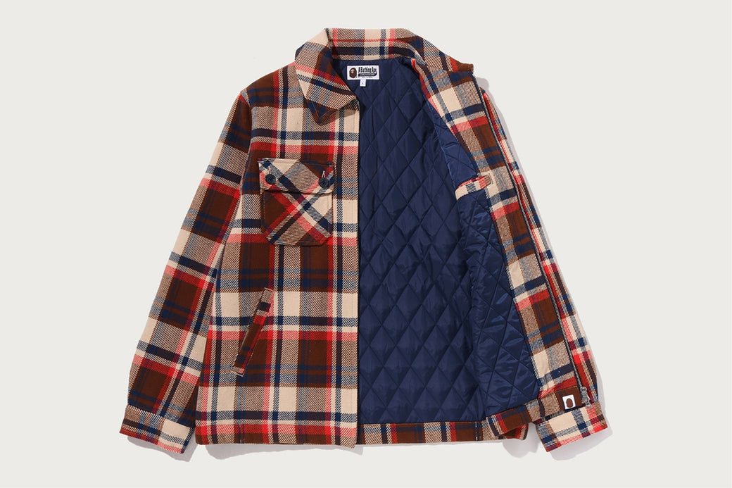 BAPE CHECK CPO ZIP JACKET | bape.com