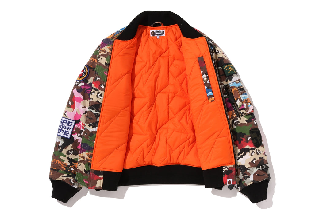 HYBRID CAMO MULTI BADGE PADDED MA-1 | bape.com