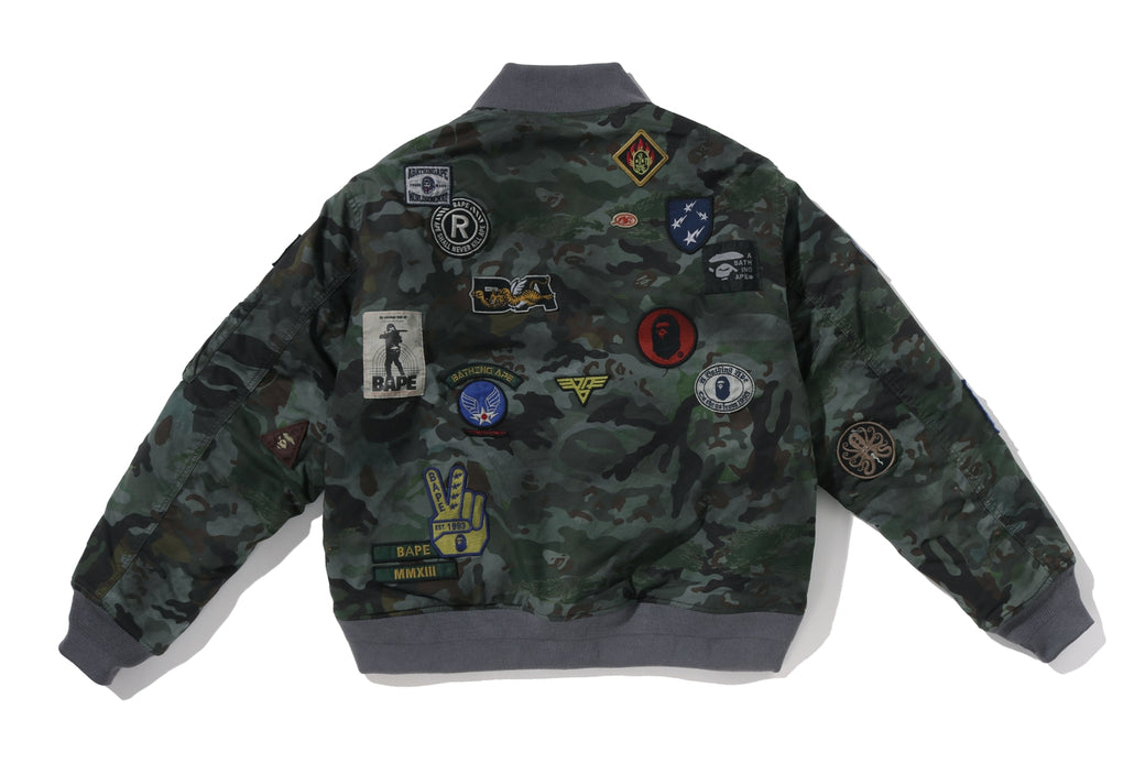 HYBRID CAMO MULTI BADGE PADDED MA-1 | bape.com