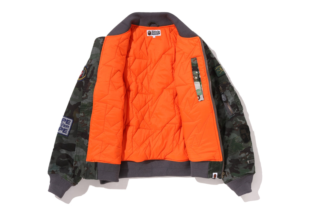 HYBRID CAMO MULTI BADGE PADDED MA-1 | bape.com