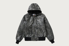 CROC PATTERN LEATHER JACKET