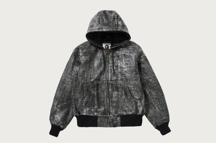 CROC PATTERN LEATHER JACKET