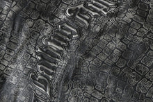 CROC PATTERN LEATHER JACKET
