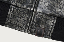 CROC PATTERN LEATHER JACKET