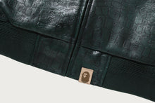 CROC PATTERN LEATHER JACKET
