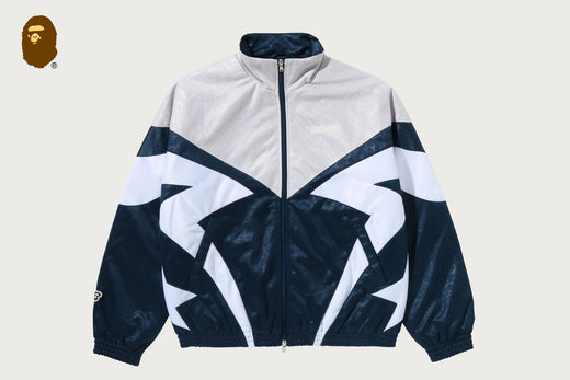 CROC PATTERN PADDED TRACK JACKET