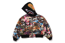 HYBRID CAMO HOODED CROPPED SHARK MA-1 JACKET