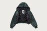 CROC PATTERN APE FACE CROPPED LEATHER JACKET