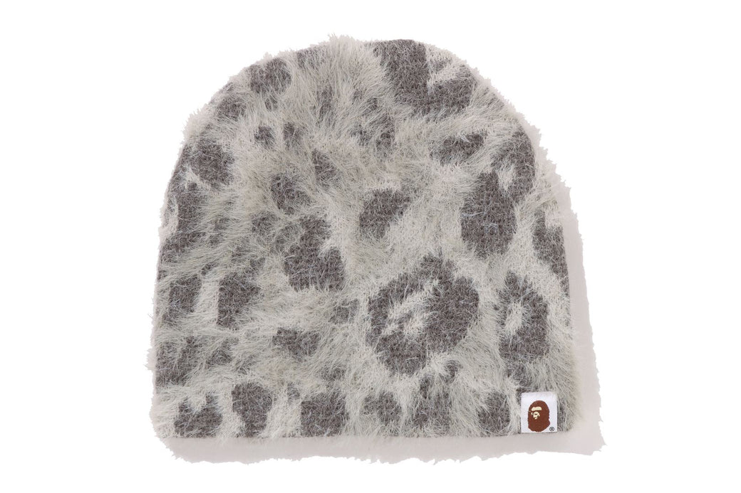 WILD LEOPARD PATTERN APE FACE KNIT CAP 灰 WILD LEOPARD PATTERN APE FACE KNIT CAP | bape.com