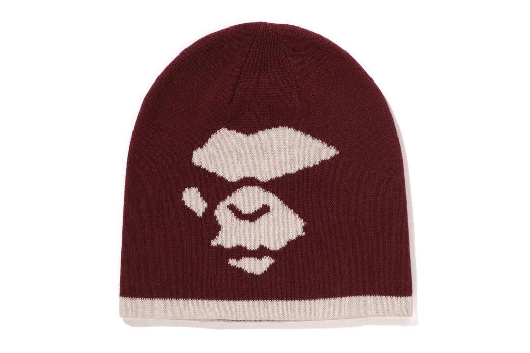 BAPE MAD FACE KNIT CAP ビーニー　レッド　ワイン MAD FACE KNIT CAP | bape.com