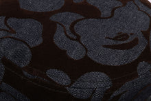 CAMO FLOCKED DENIM ONE POINT BUCKET HAT