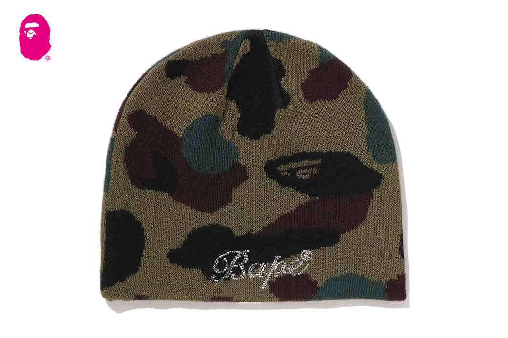 1ST CAMO CRYSTAL LOGO BEANIE | bape.com