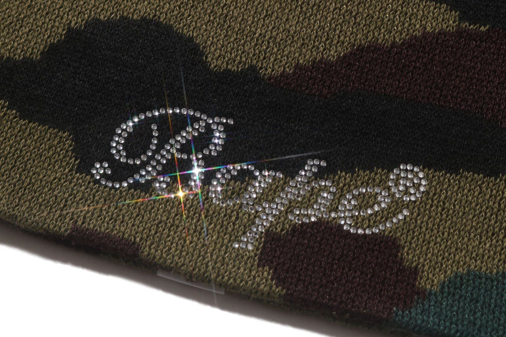1ST CAMO CRYSTAL LOGO BEANIE | bape.com