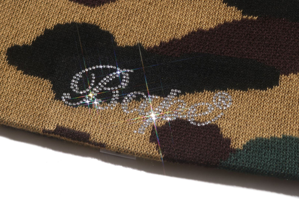 1ST CAMO CRYSTAL LOGO BEANIE | bape.com