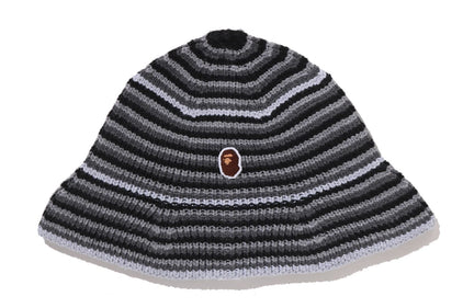 APE HEAD ONE POINT STRIPE KNIT HAT