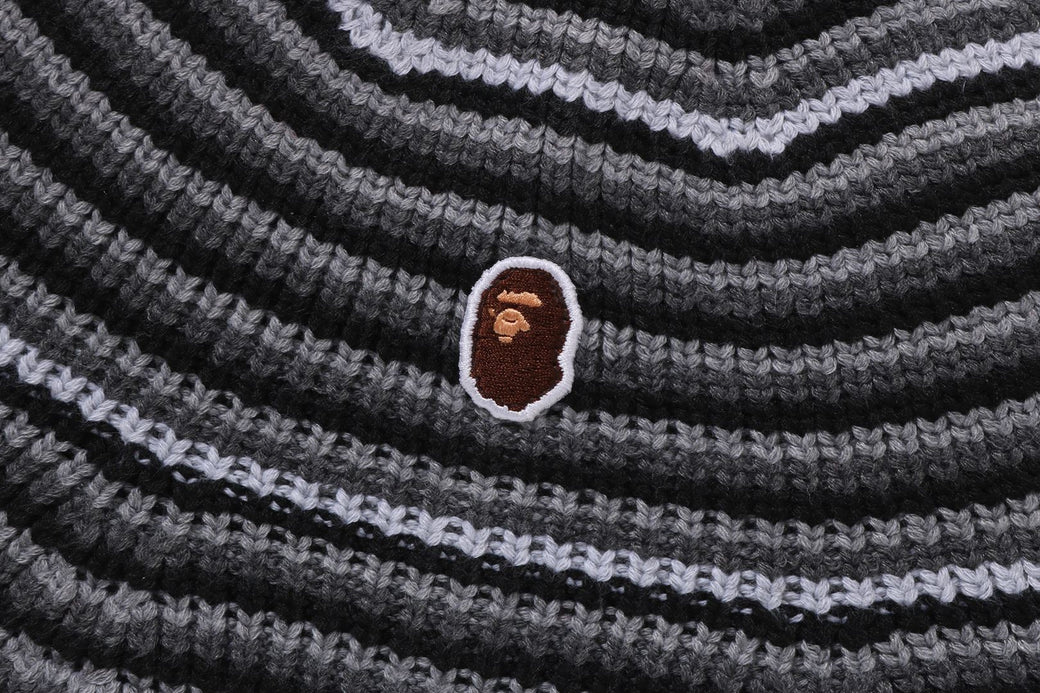 APE HEAD ONE POINT STRIPE KNIT HAT | bape.com