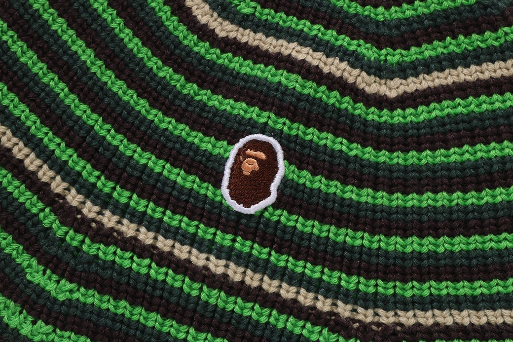 APE HEAD ONE POINT STRIPE KNIT HAT | bape.com