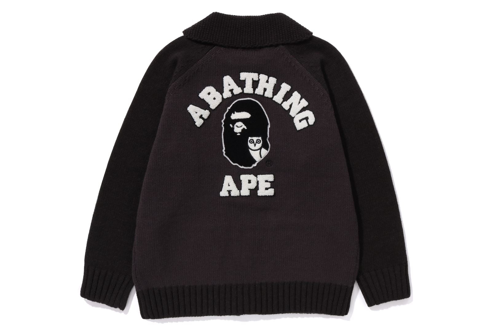 お値段変更しましたA BATHING APE ニット セーター デカロゴ 黒 - トップス