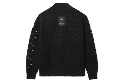 BAPE BLACK MONOGRAM CARDIGAN