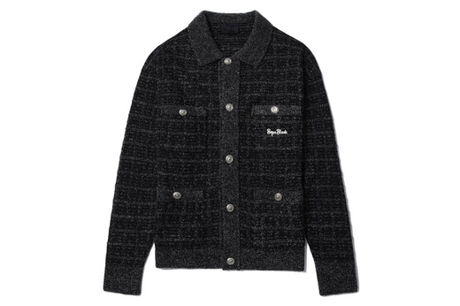 BAPE BLACK TWEED CARDIGAN