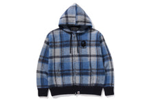 BAPE CHECK MOHAIR KNIT HOODIE