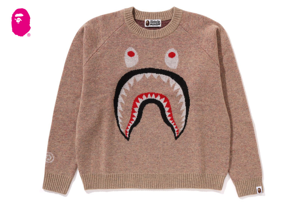 アベイシングエイプ SHARK シャーク ウール ミックス セーター SHARK WOOL MIX SWEATER | bape.com