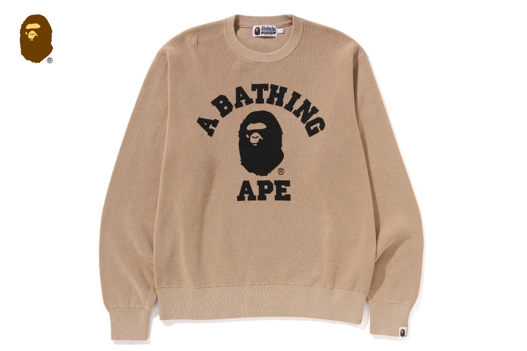 COLLEGE WAFFLE CREWNECK SWEATER | bape.com