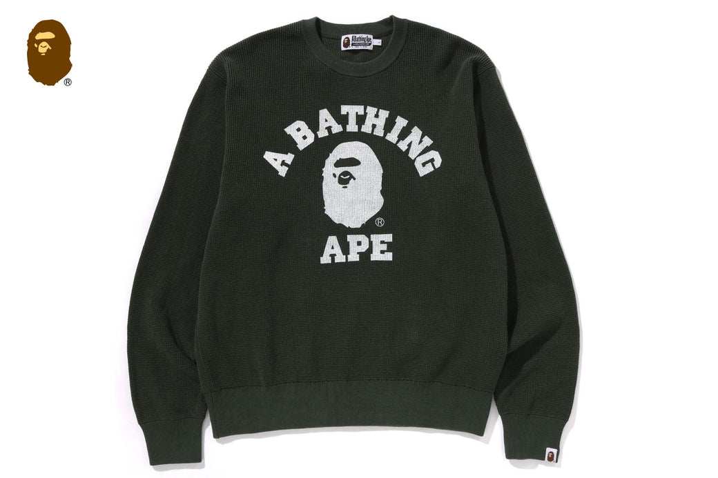 COLLEGE WAFFLE CREWNECK SWEATER | bape.com