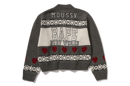 【 BAPE X MOUSSY 】KNIT CARDIGAN