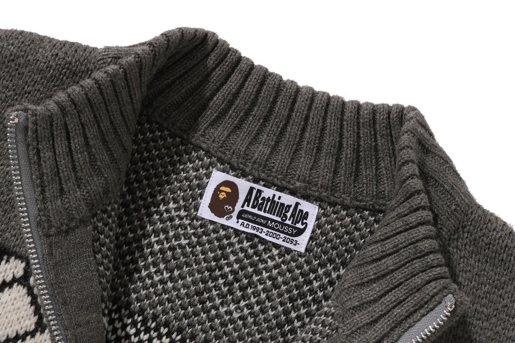 トップス BAPE X MOUSSY KNIT CARDIGAN BAPE X MOUSSY 】KNIT CARDIGAN | bape.com