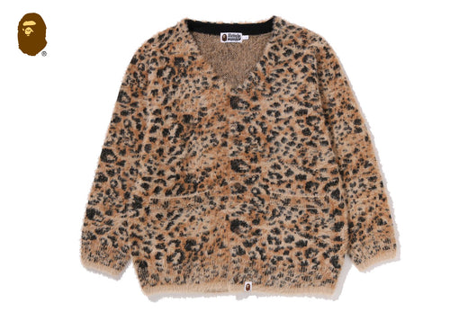 WILD LEOPARD PATTERN SHAGGY CARDIGAN