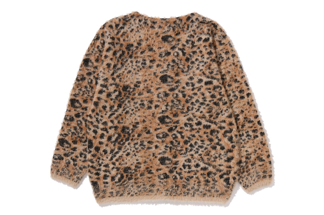 WILD LEOPARD PATTERN SHAGGY CARDIGAN | bape.com