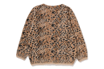 WILD LEOPARD PATTERN SHAGGY CARDIGAN