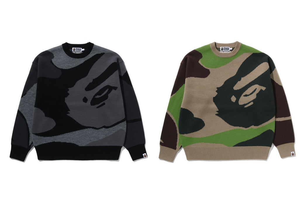 MEGA ABC CAMO KNIT CREWNECK SWEATSHIRT | bape.com