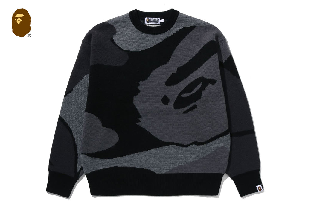 MEGA ABC CAMO KNIT CREWNECK SWEATSHIRT | bape.com