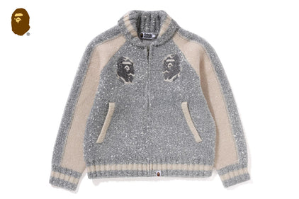 BAPE LOGO METALLIC COWICHAN KNIT
