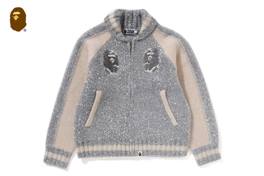 BAPE LOGO METALLIC COWICHAN KNIT