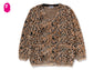 WILD LEOPARD PATTERN SHAGGY KNIT CARDIGAN