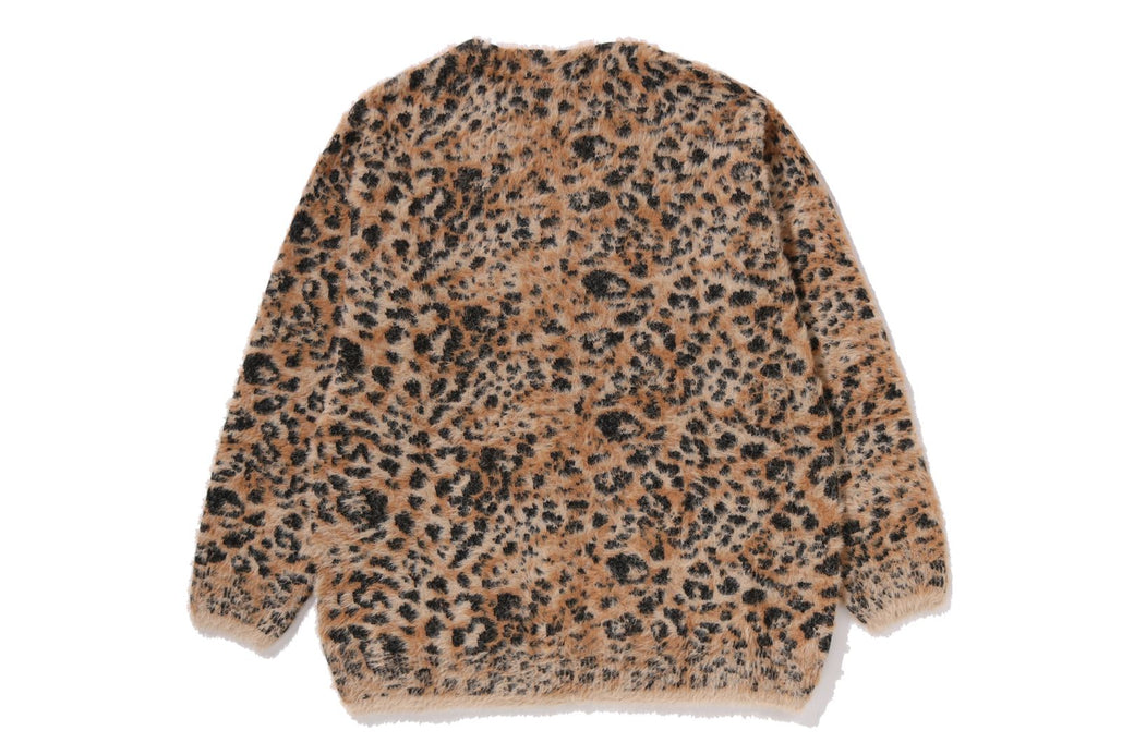 WILD LEOPARD PATTERN SHAGGY KNIT CARDIGAN | bape.com