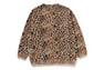WILD LEOPARD PATTERN SHAGGY KNIT CARDIGAN