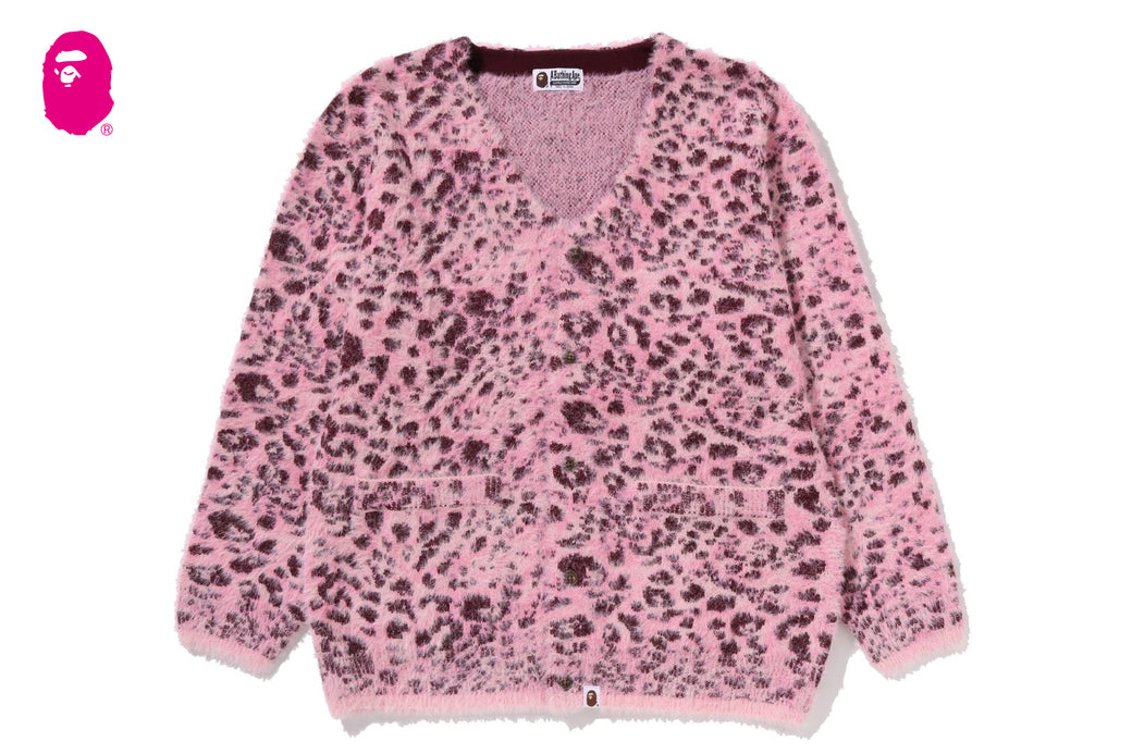 WILD LEOPARD PATTERN SHAGGY KNIT CARDIGAN | bape.com