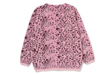 WILD LEOPARD PATTERN SHAGGY KNIT CARDIGAN
