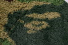 MEGA ABC CAMO LONG FUR MOCKNECK CROPPED ZIP CARDIGAN