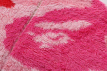 MEGA ABC CAMO LONG FUR MOCKNECK CROPPED ZIP CARDIGAN