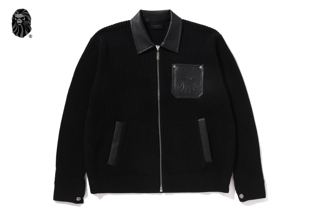 BAPE BLACK ZIPPED WORK CARDIGAN | bape.com
